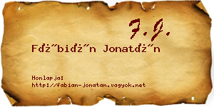 Fábián Jonatán névjegykártya